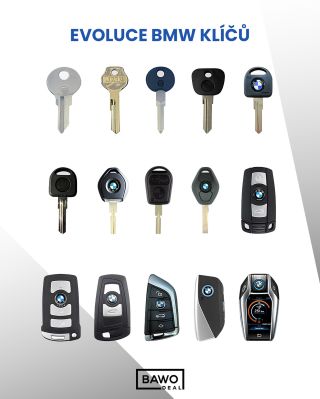 Evoluce BMW klíčů 🔐 Od jednoduchých kovových klíčů až po dnešní chytré s displejem. Každá éra má svůj styl a svůj příběh....
